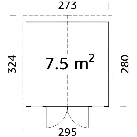 Casetta in Legno 273x280 cm 16 mm Doppia Porta Finestre con Pavimento