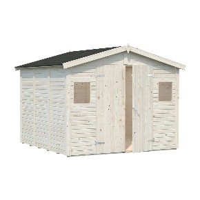 Casetta in Legno 273x280 cm 16 mm Doppia Porta Finestre con Pavimento