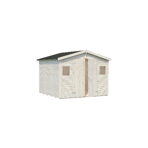 Casetta in Legno 273x280 cm 16 mm Doppia Porta Finestre con Pavimento
