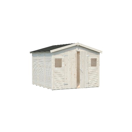 Casetta in Legno 273x280 cm 16 mm Doppia Porta Finestre con Pavimento