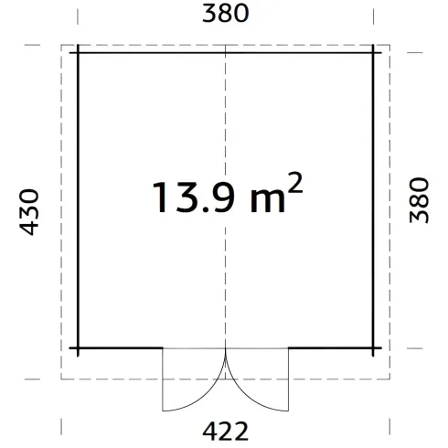 Casetta in Legno da Giardino 4x4 Blockhouse 34 mm Porta Doppia Vetrata
