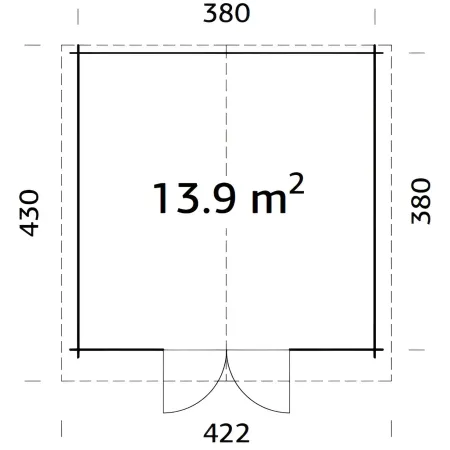Casetta in Legno da Giardino 4x4 Blockhouse 34 mm Porta Doppia Vetrata