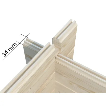 Casetta in Legno da Giardino 4x4 Blockhouse 34 mm Porta Doppia Vetrata