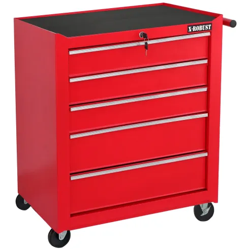 Carrello Porta utensili 5 Cassetti Attrezzi da Officina Multiuso Ruote Meccanico
