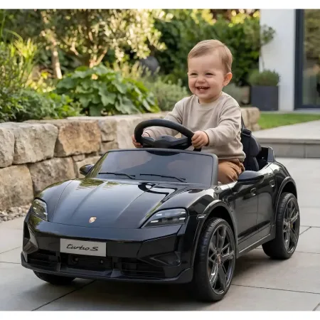 Auto Elettrica per Bambini Porsche Taycan 12V Nero Telecomando