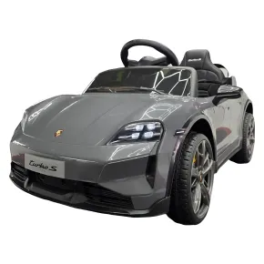 Auto Elettrica per Bambini Porsche Taycan 12V Grigio Telecomando
