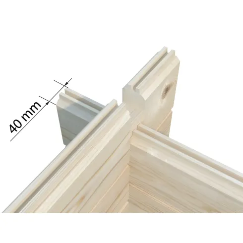 Casetta in Legno 500x445 cm Blockhouse 40 mm Doppia Porta Finestra
