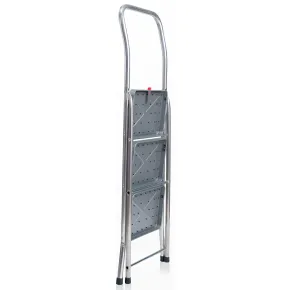 Sgabello Scaletta Pieghevole Facal 3 Gradini 37x25 Acciaio Nero Salvaspazio 2