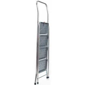 Sgabello Scaletta Pieghevole Facal 4 Gradini Antiscivolo Acciaio Nero 2