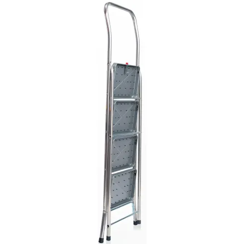 Sgabello Scaletta Pieghevole Facal 4 Gradini Antiscivolo Acciaio Nero