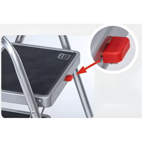 Sgabello Scaletta Pieghevole Facal 4 Gradini Antiscivolo Acciaio Nero