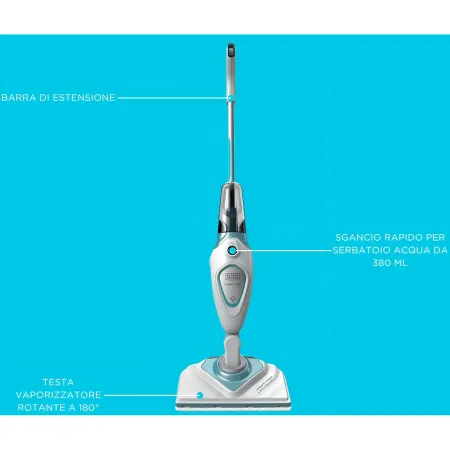 Lavapavimenti a Vapore Black+Decker 1600W Serbatoio 350 ml Cavo 5 m