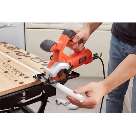 Mini Sega Circolare Black+Decker 85 mm 400W per Legno Metallo Plastica