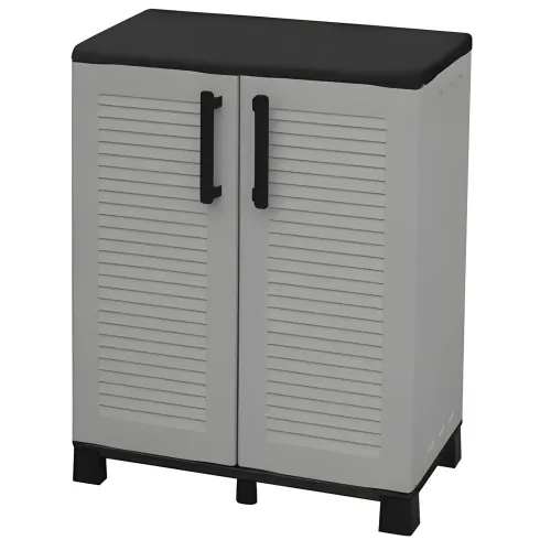 Armadio da Esterno Basso 68x37x90 cm Ripiano Regolabile Antipioggia