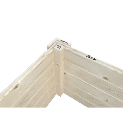 Casetta in Legno 28 mm 385x282 cm Blockhouse Porta Doppia Finestra