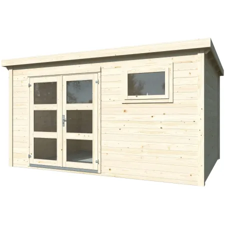 Casetta in Legno 28 mm 385x282 cm Blockhouse Porta Doppia Finestra