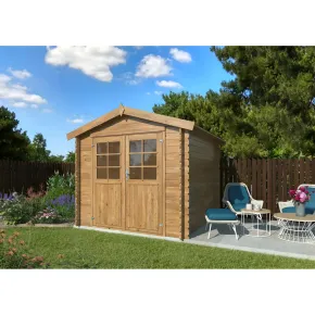 Casetta in Legno Impregnato 250x250 cm Blockhouse 28 mm Porta Doppia 2