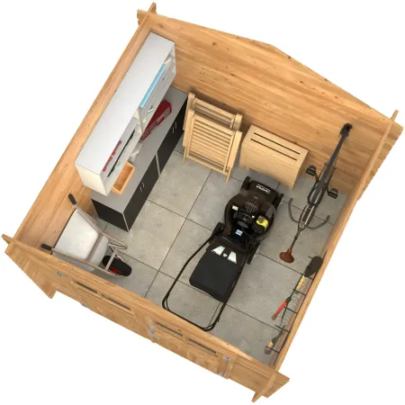 Casetta in Legno Impregnato 250x250 cm Blockhouse 28 mm Porta Doppia