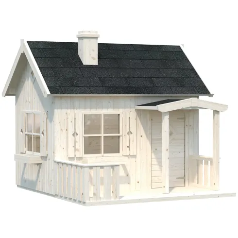 Casetta per Bambini in Legno 233x157 cm da Esterno con Porta Finestre