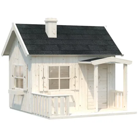 Casetta per Bambini in Legno 233x157 cm da Esterno con Porta Finestre