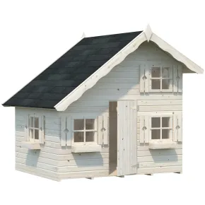 Casetta per Bambini in Legno 220x180 cm Soppalco Interno da Esterno