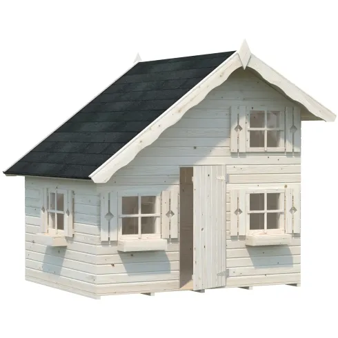 Casetta per Bambini in Legno 220x180 cm Soppalco Interno da Esterno