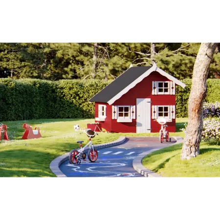 Casetta per Bambini in Legno 220x180 cm Soppalco Interno da Esterno