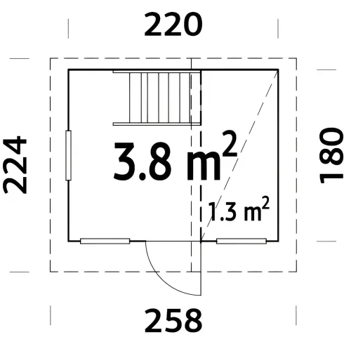 Casetta per Bambini in Legno 220x180 cm Soppalco Interno da Esterno