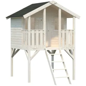 Casetta per Bambini in Legno Rialzata 180x192cm da Esterno Scalette