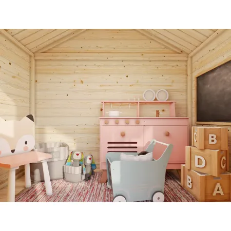 Casetta per Bambini in Legno Rialzata 180x192cm da Esterno Scalette