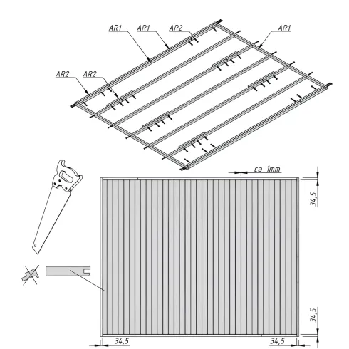 Pavimento per Casetta Chiosco in Legno da Giardino 323x259 cm
