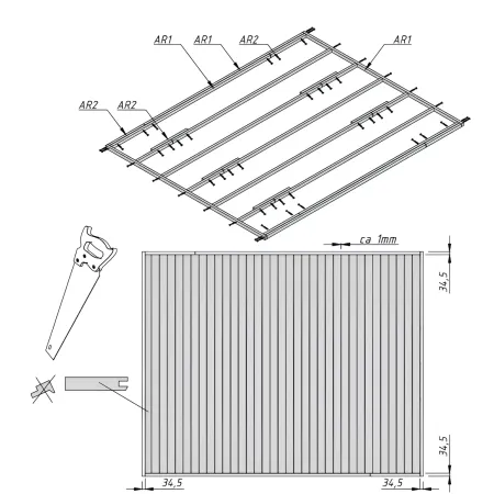 Pavimento per Casetta Chiosco in Legno da Giardino 323x259 cm