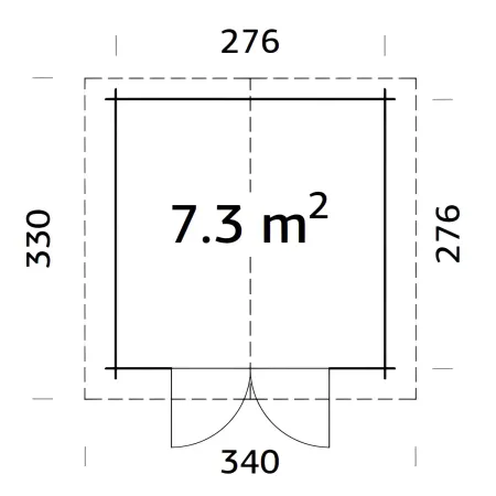 Casetta in Legno 276x330 cm Blockhouse 28 mm Doppia Porta Finestrata