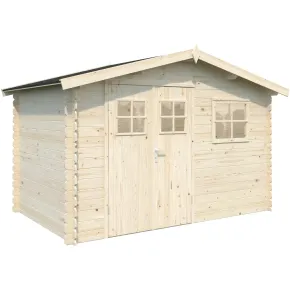 Casetta in Legno 320x205 cm Blockhouse 19 mm Porta Doppia Finestra