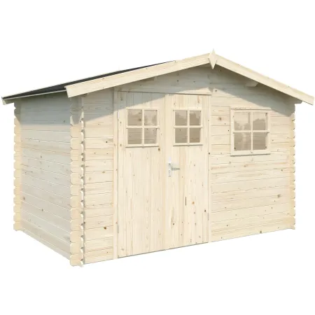 Casetta in Legno 320x205 cm Blockhouse 19 mm Porta Doppia Finestra
