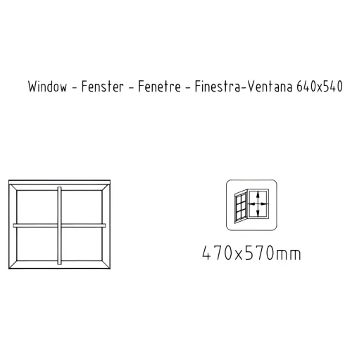 Casetta in Legno 320x205 cm Blockhouse 19 mm Porta Doppia Finestra