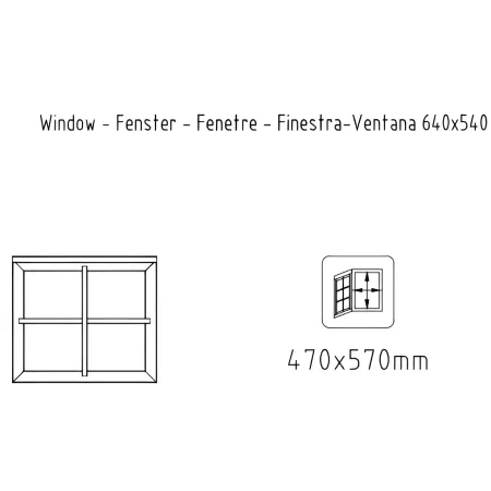 Casetta in Legno 320x205 cm Blockhouse 19 mm Porta Doppia Finestra