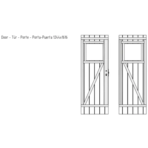 Casetta in Legno 320x205 cm Blockhouse 19 mm Porta Doppia Finestra