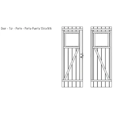 Casetta in Legno 320x205 cm Blockhouse 19 mm Porta Doppia Finestra