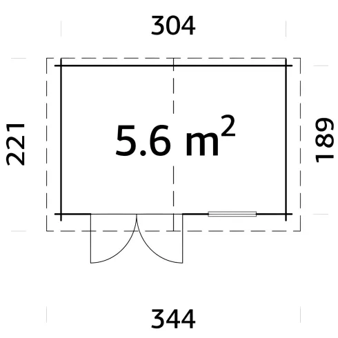 Casetta in Legno 320x205 cm Blockhouse 19 mm Porta Doppia Finestra