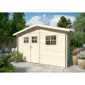 Casetta in Legno 320x205 cm Blockhouse 19 mm Porta Doppia Finestra 2