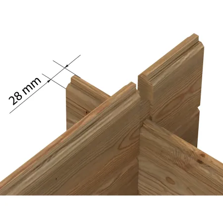 Casetta in Legno Impregnato 296x296 cm Blockhouse 28 mm Doppia Porta