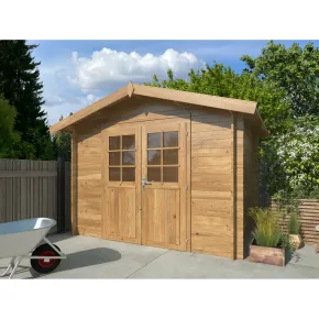Casetta in Legno Impregnato 296x296 cm Blockhouse 28 mm Doppia Porta 2