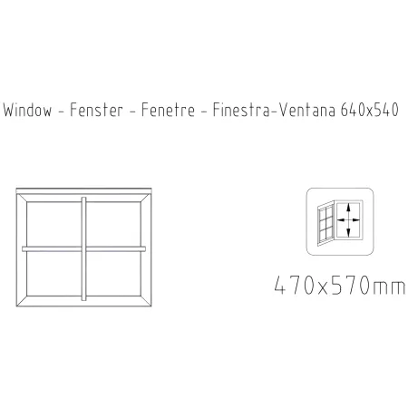 Casetta in Legno Impregnato 296x200 cm Blockhouse 19 mm con Finestra