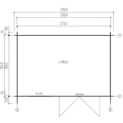 Casetta in Legno Impregnato 296x200 cm Blockhouse 19 mm con Finestra