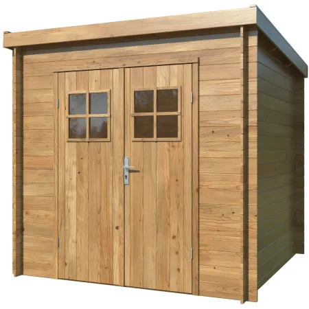 Casetta in Legno Impregnato 216x216 cm Blockhouse 19 mm Doppia Porta