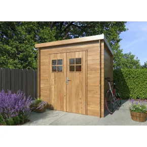 Casetta in Legno Impregnato 216x216 cm Blockhouse 19 mm Doppia Porta 2