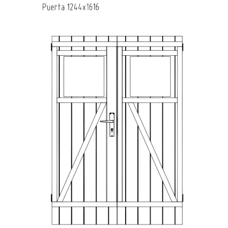 Casetta in Legno Impregnato 216x216 cm Blockhouse 19 mm Doppia Porta