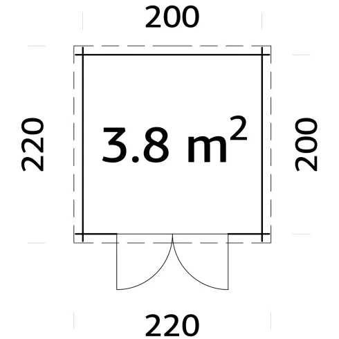 Casetta in Legno Impregnato 216x216 cm Blockhouse 19 mm Doppia Porta