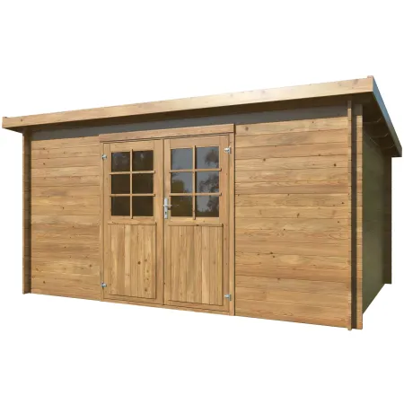 Casetta in Legno Impregnato 406x292 cm Blockhouse 28 mm Porta Doppia